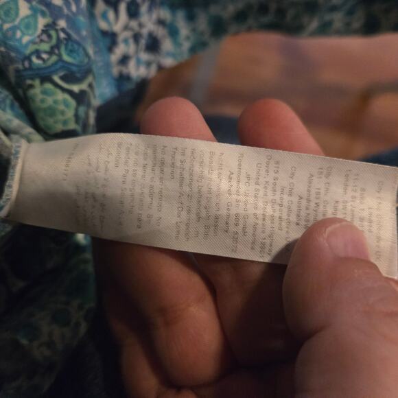 Avenue Boho Patchwork Bell Sleeve Tunic Top Blue Print Size 20 - Picture 7 of 8